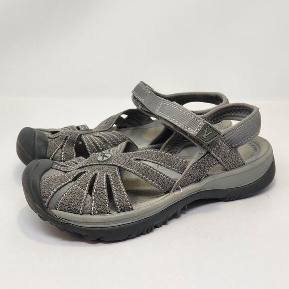 Keen Rose Sandal Gray Ankle Strap Outdoor Hiking Shoes Women Size 7 Toe Bumper - Picture 4 of 8